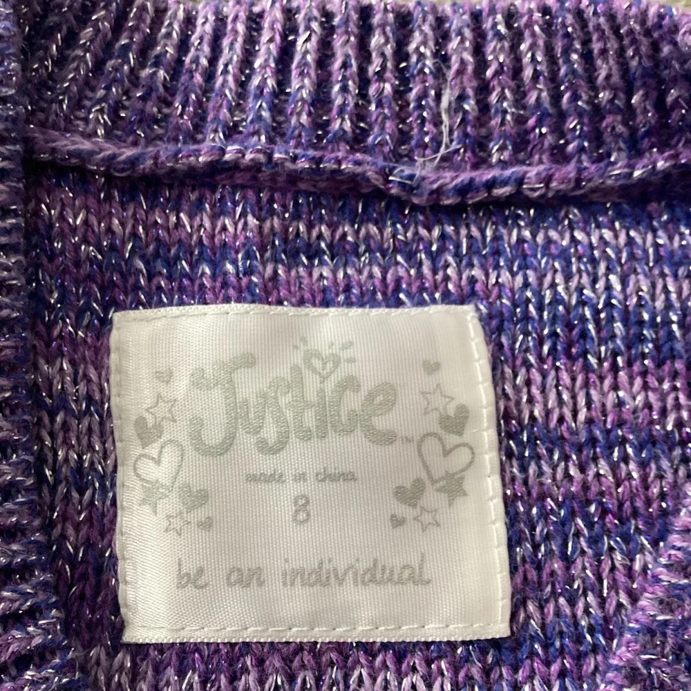 Justice Girl Purple Knit Sweater Size 8 Sparkle